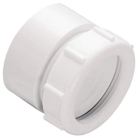 PLUMB PAK Marvel Pipe Connector, 112 in, Compression, Plastic, White, SCH 40 Schedule PP20999